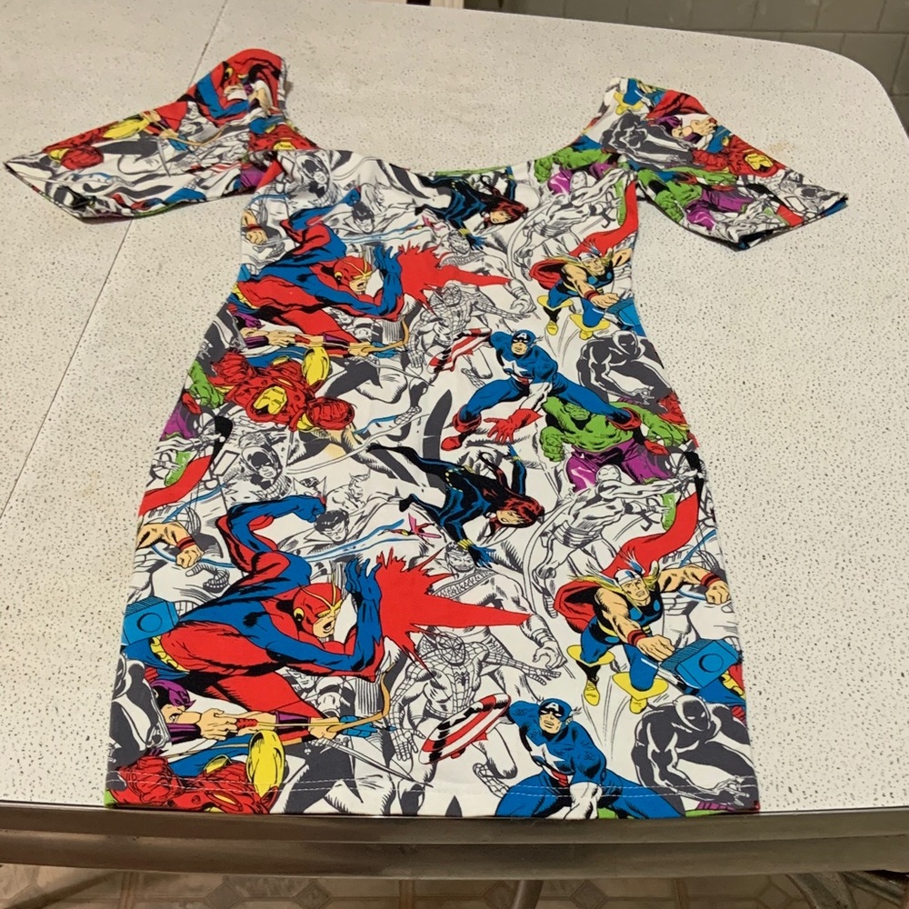 Marvel Comics Graphic dress with Red and Blue Accents
